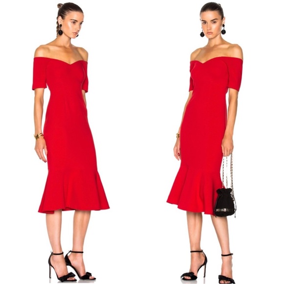Cinq A Sept Marta Dress in Carmine Red 0 NWOT - Picture 3 of 12